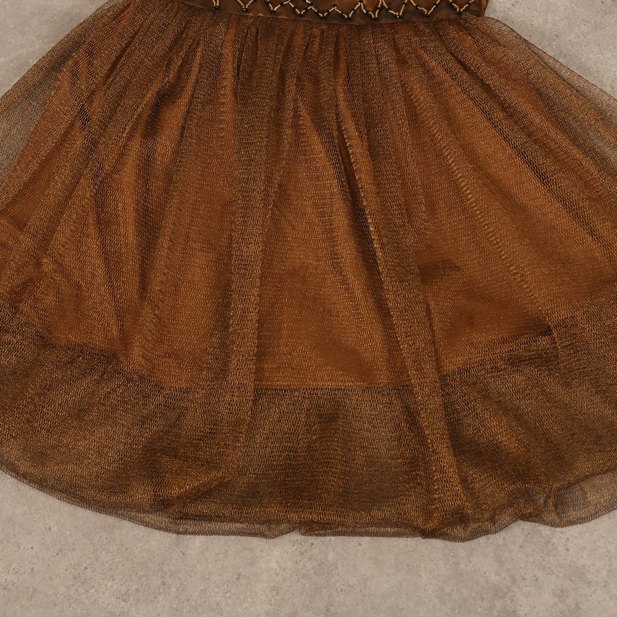 Brown Satin and Tulle Dress 2