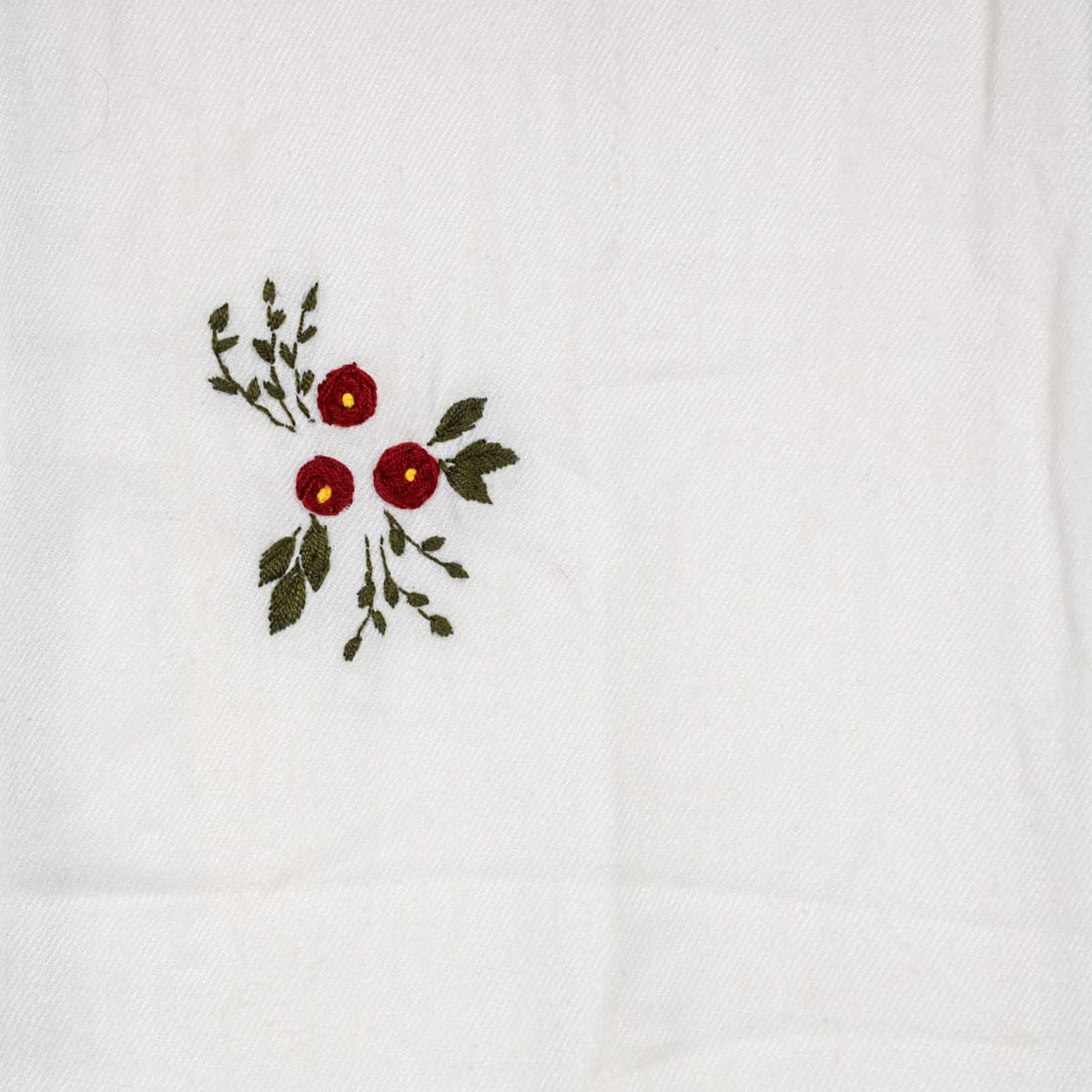 Embroidered Floral Scarf with Fringed Edges 2