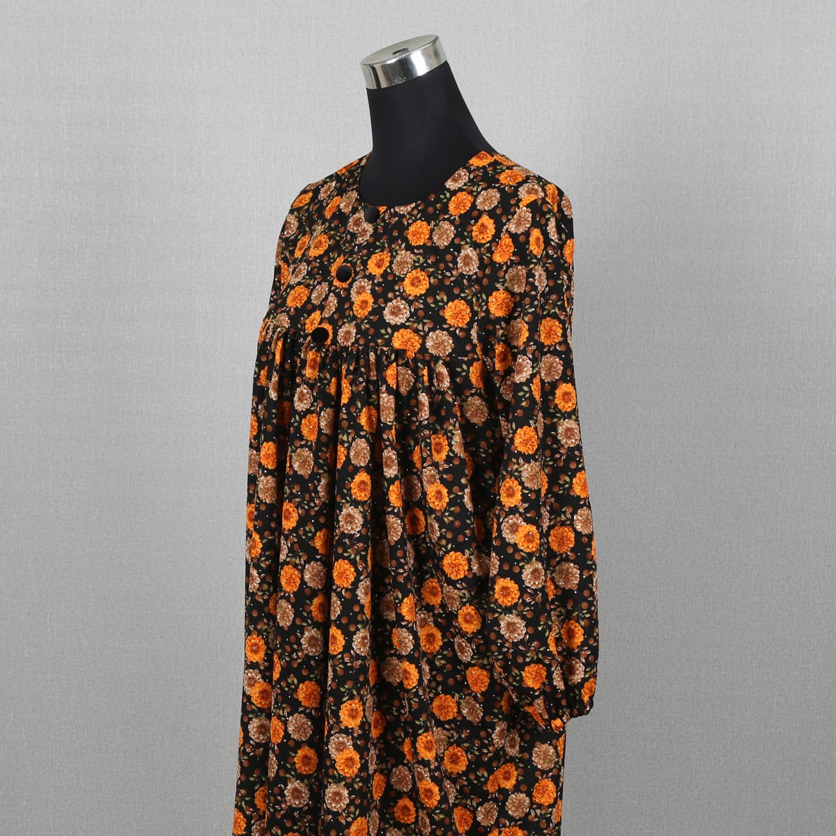 Floral Printed Black Maxi Dress – Long Sleeve Casual Wear 2