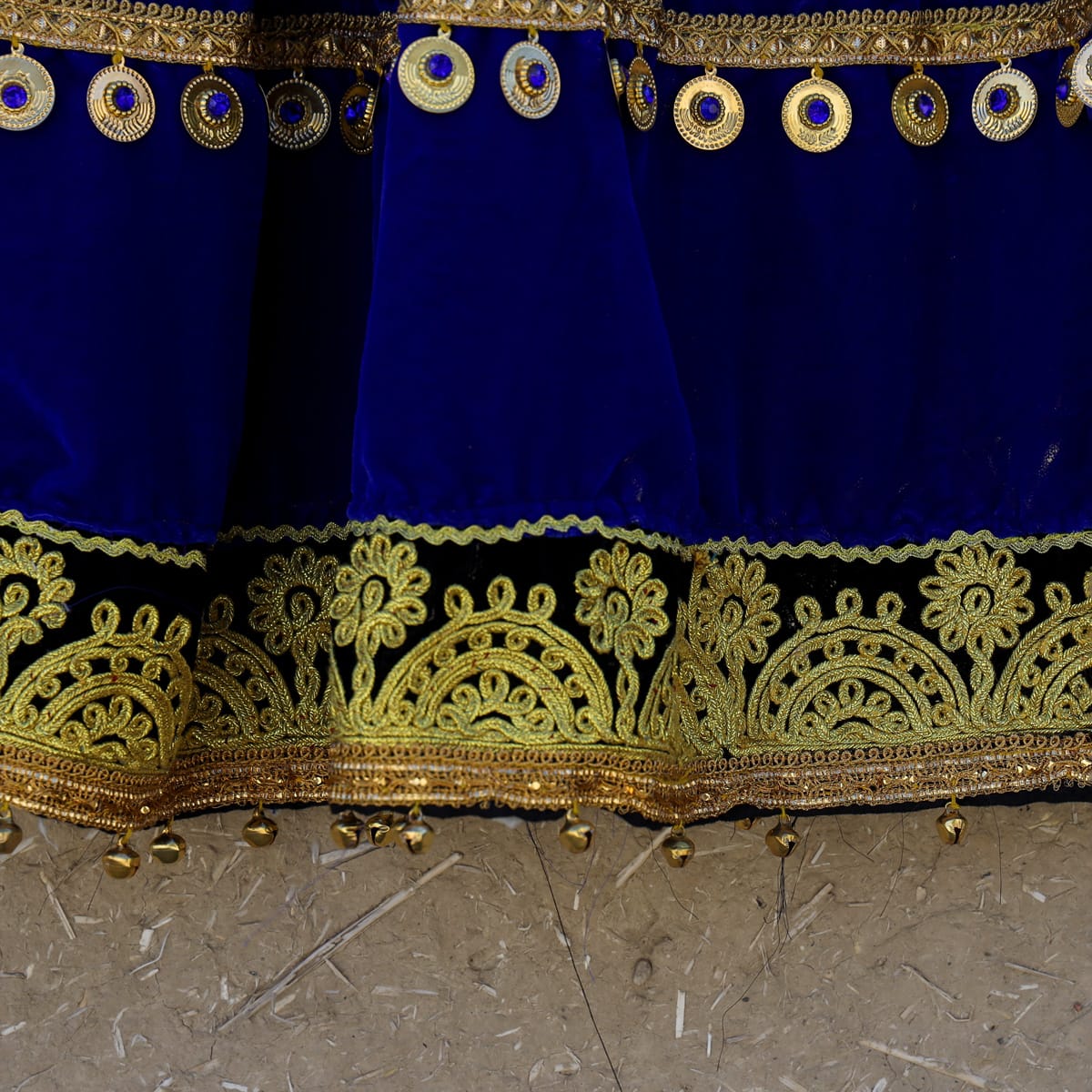 Traditional Gand Afghan Blue Velvet Dress 3