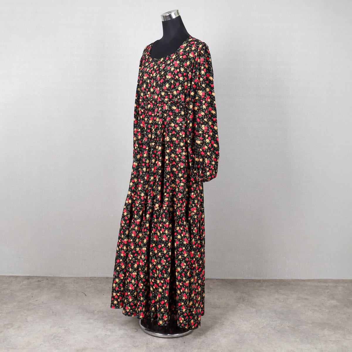 Floral Print Maxi Dress with Puff Sleeves 1