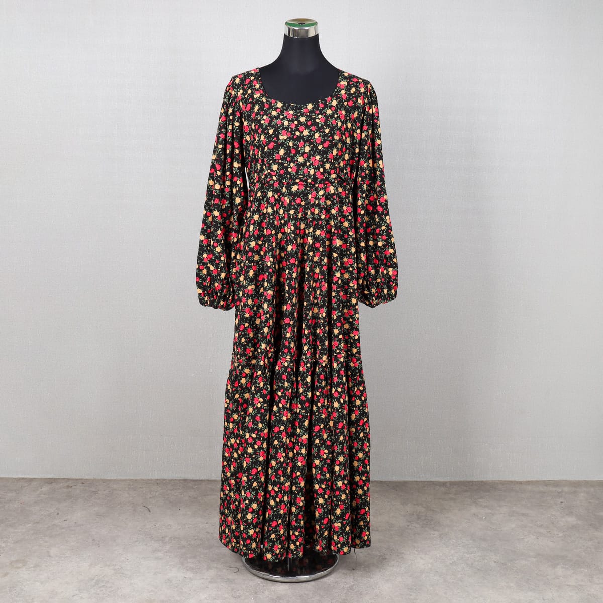 Floral Print Maxi Dress with Puff Sleeves 3
