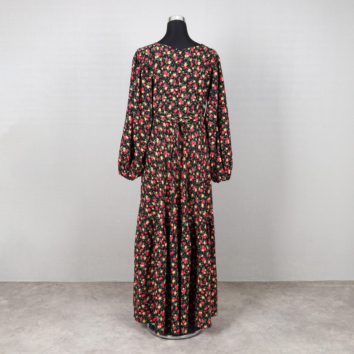Floral Print Maxi Dress with Puff Sleeves 4
