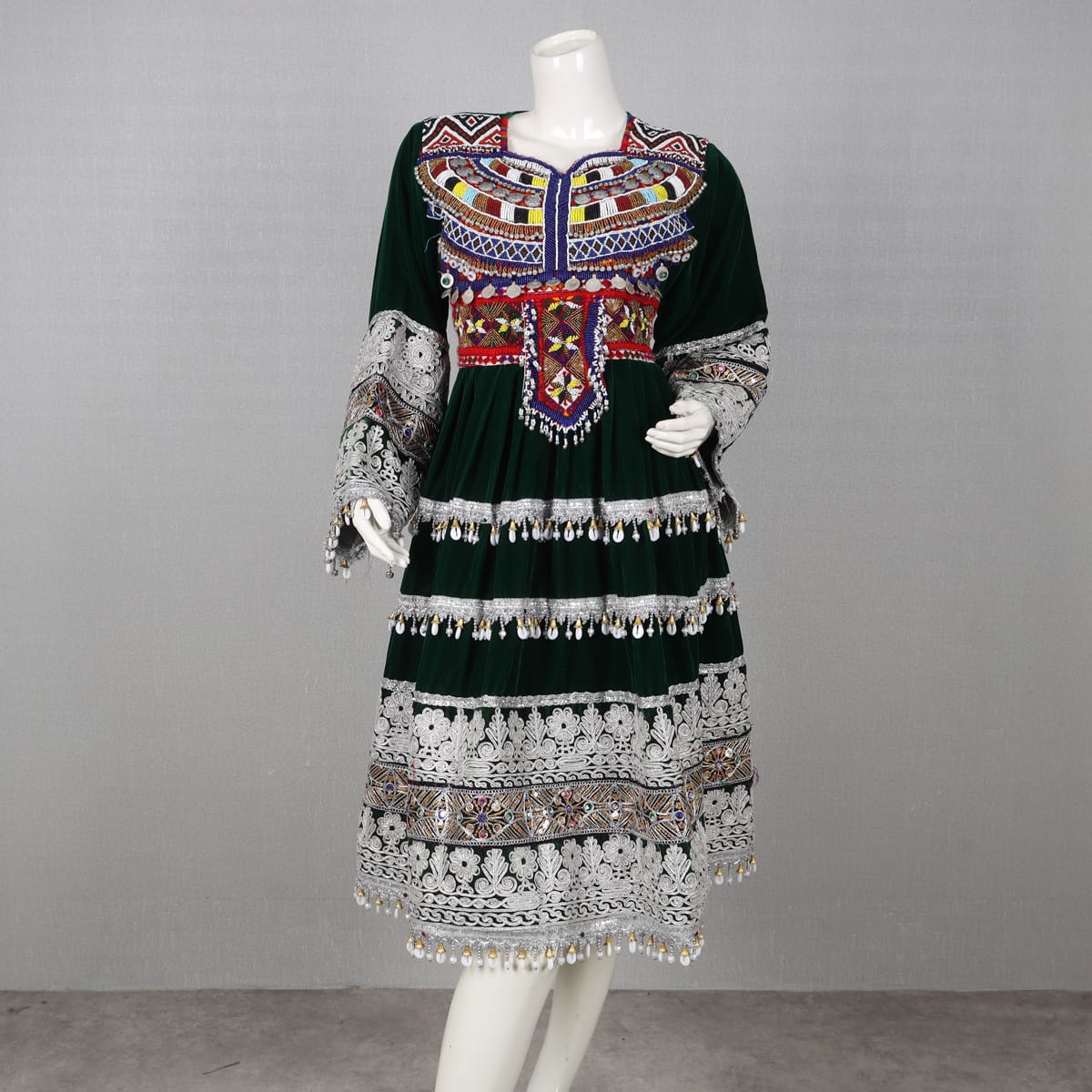 Gandi Afghani Embroidered Velvet Dress 4