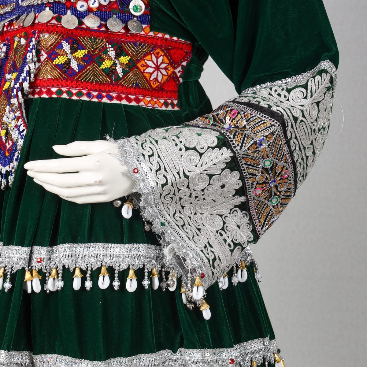 Gandi Afghani Embroidered Velvet Dress 1