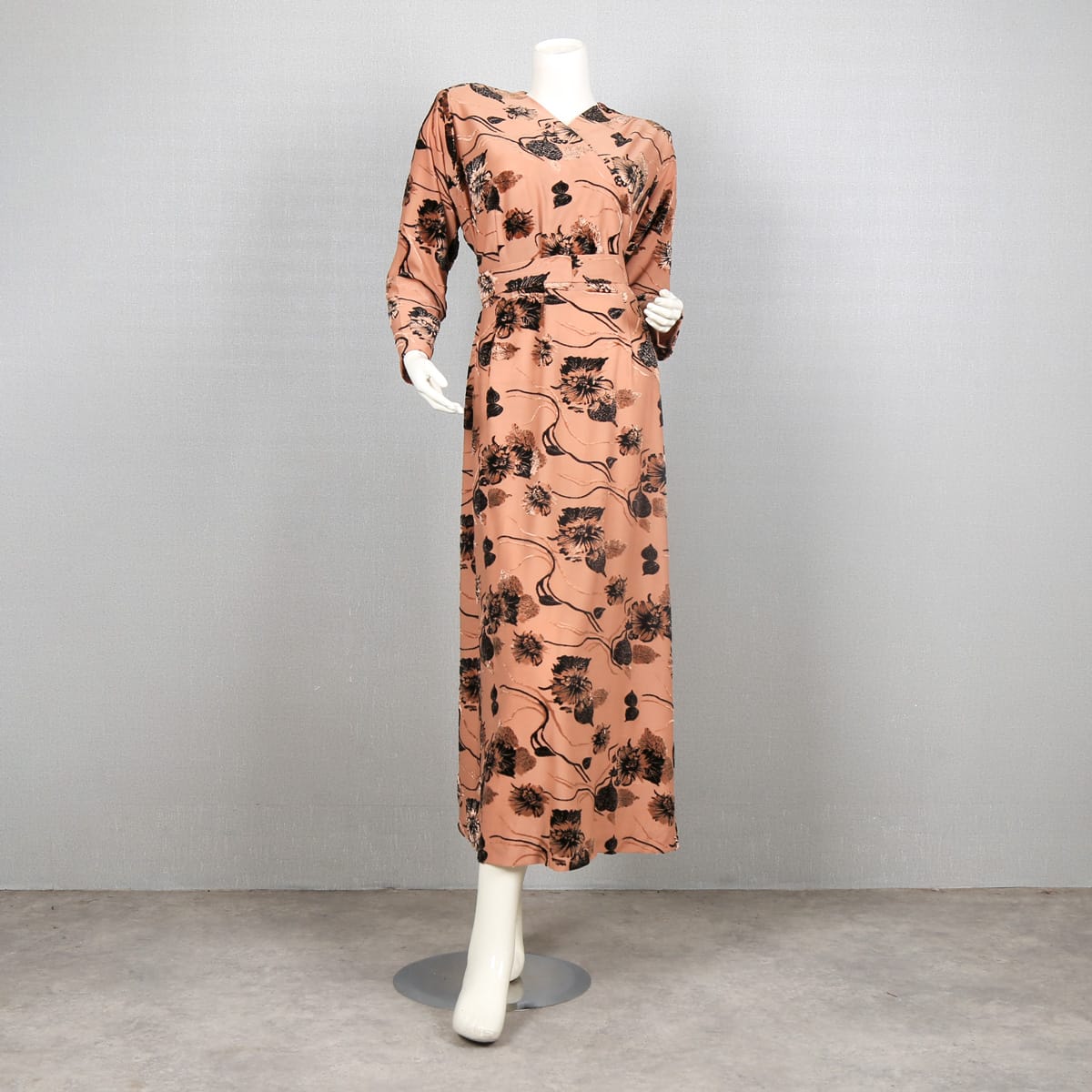 Floral Print V-Neck Long Sleeve Dress 4