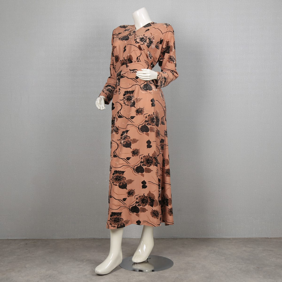 Floral Print V-Neck Long Sleeve Dress 2