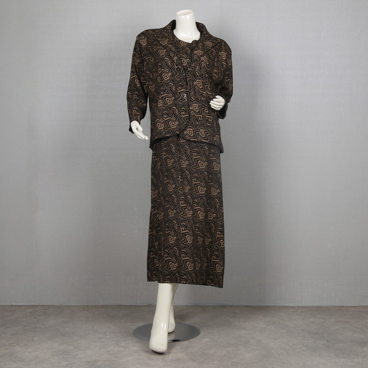 Geometric Print Two-Piece Skirt Set 2