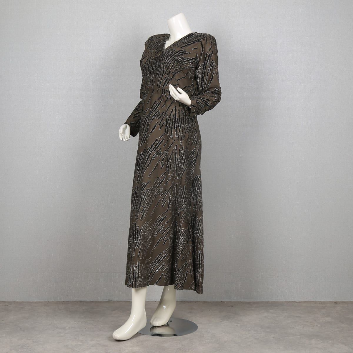 Beaded Sequin Long Sleeve Evening Dress 3