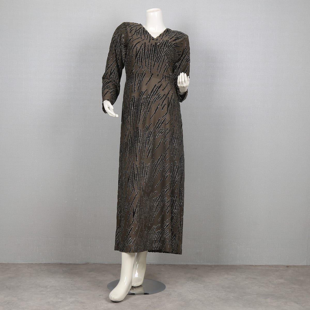 Beaded Sequin Long Sleeve Evening Dress 2