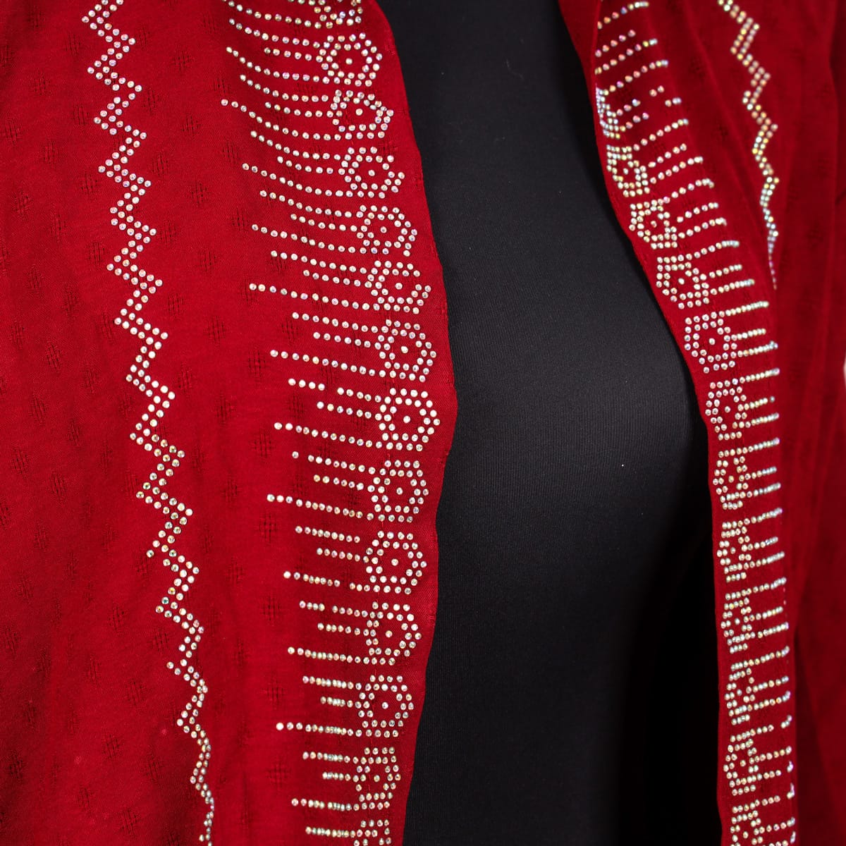 Red Embroidered Jacket with Tassel Detail 2