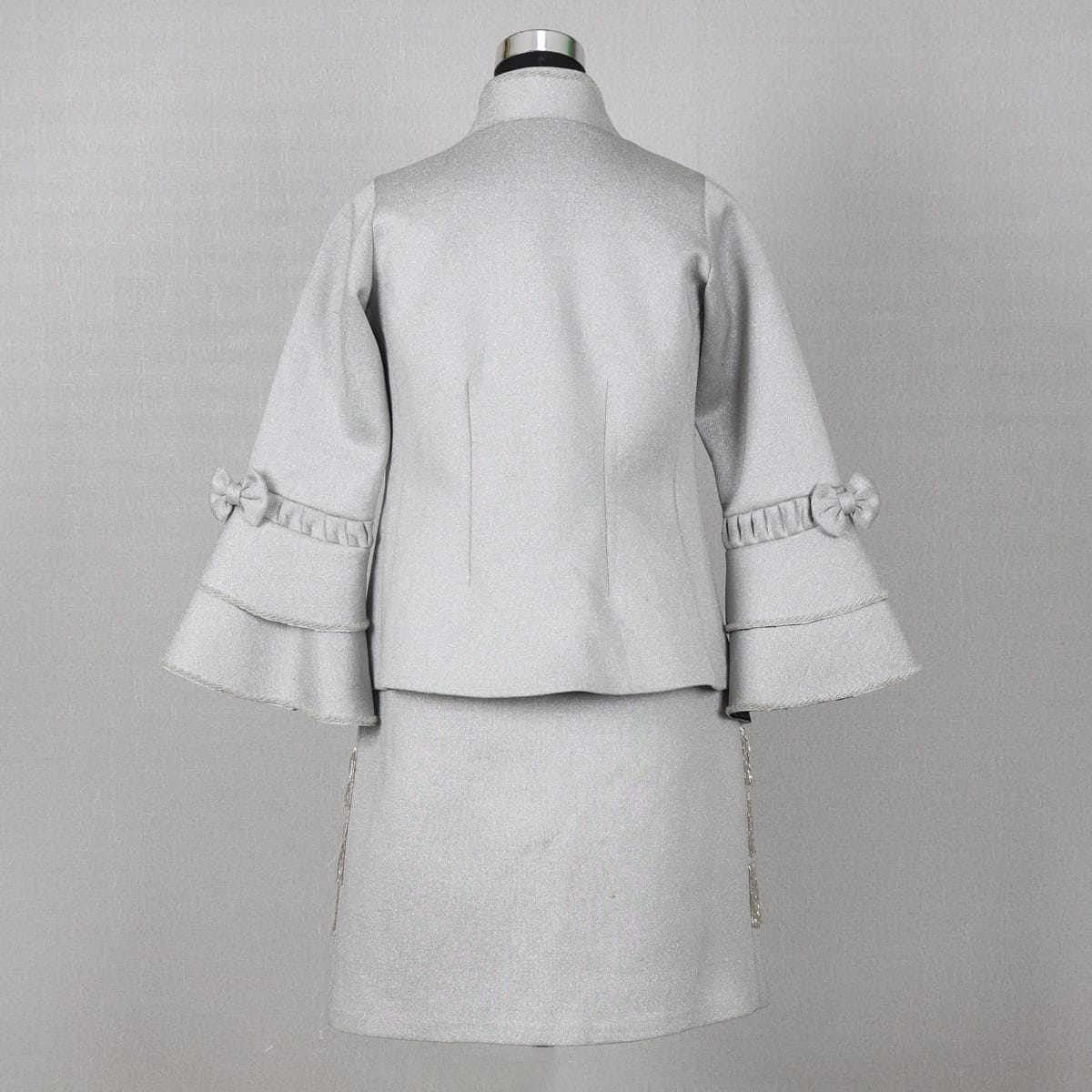 Silver Fringe Jacket and Skirt Set 4