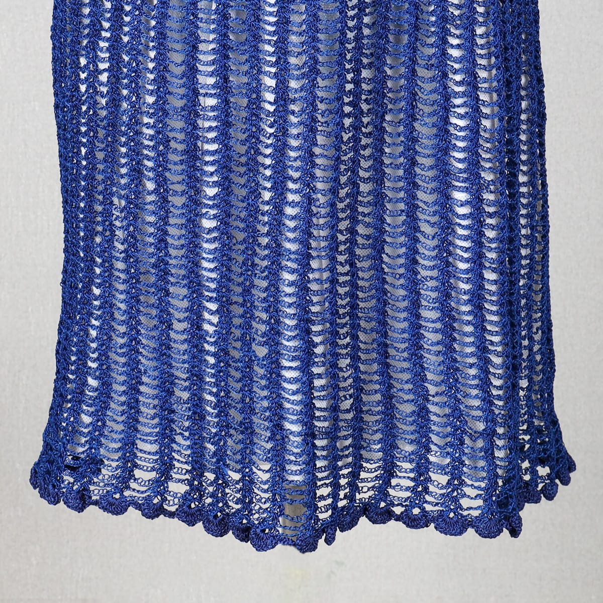 Handmade Navy Blue Crochet Dress – Two-Piece Set 2