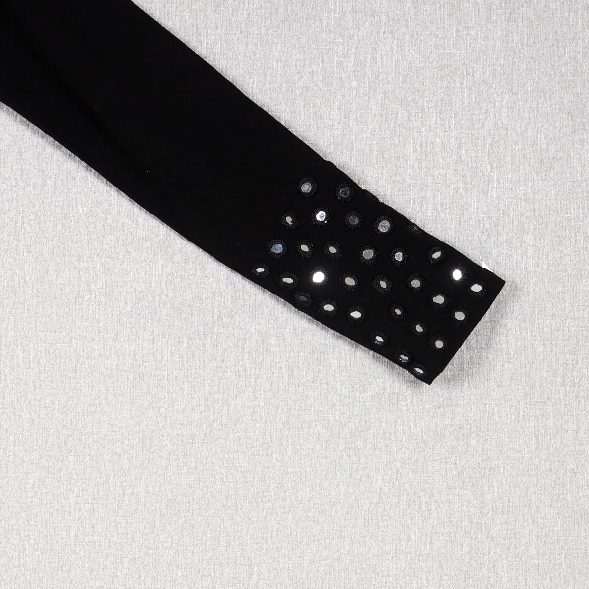 Black Fitted Dress with Silver Mirror Embellishments 4