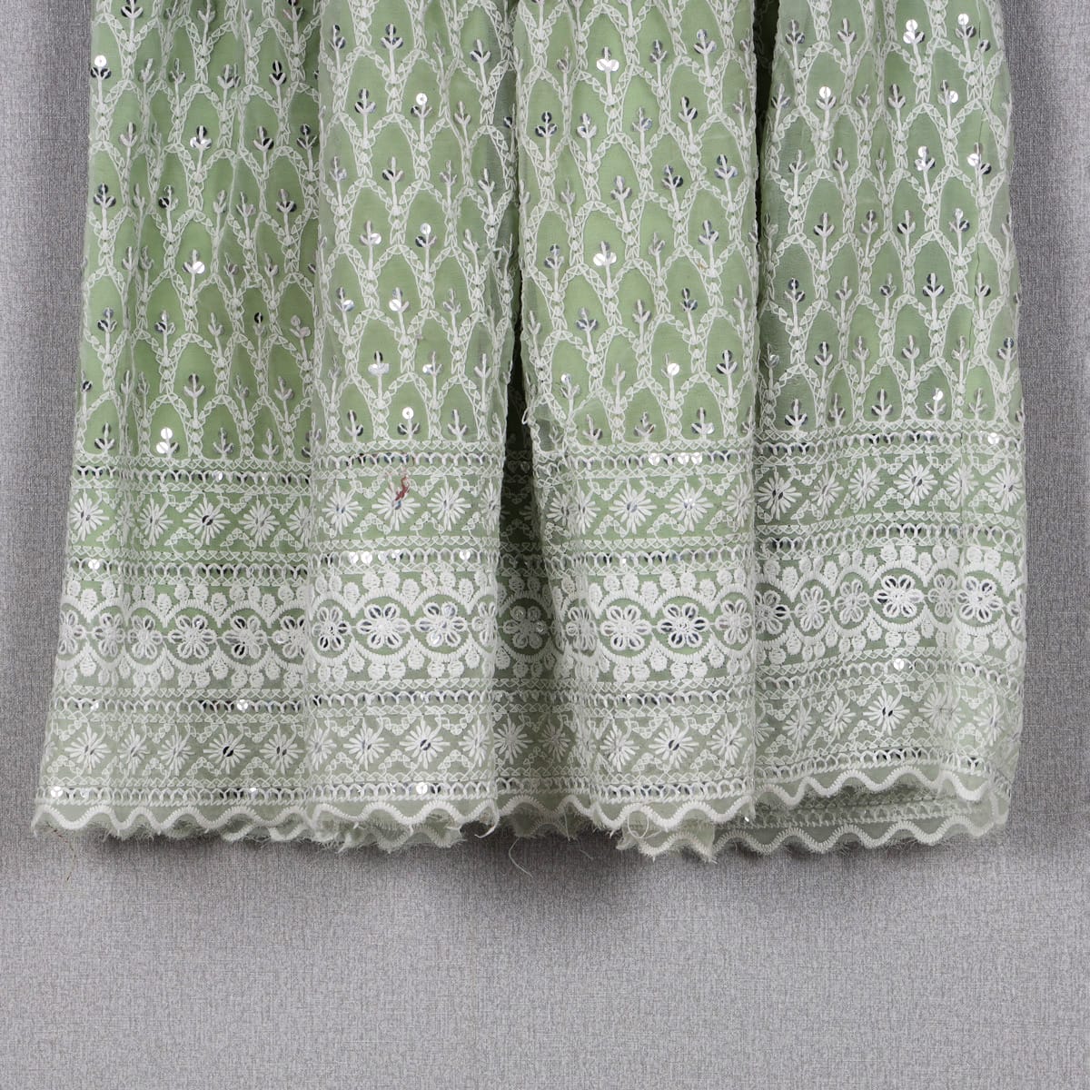 Mint Green Embroidered Dress for Girls 2