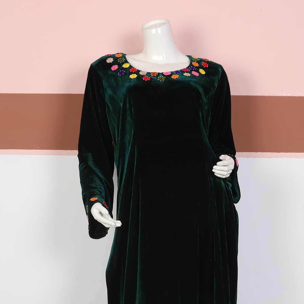 Emerald Green Velvet Embroidered 1