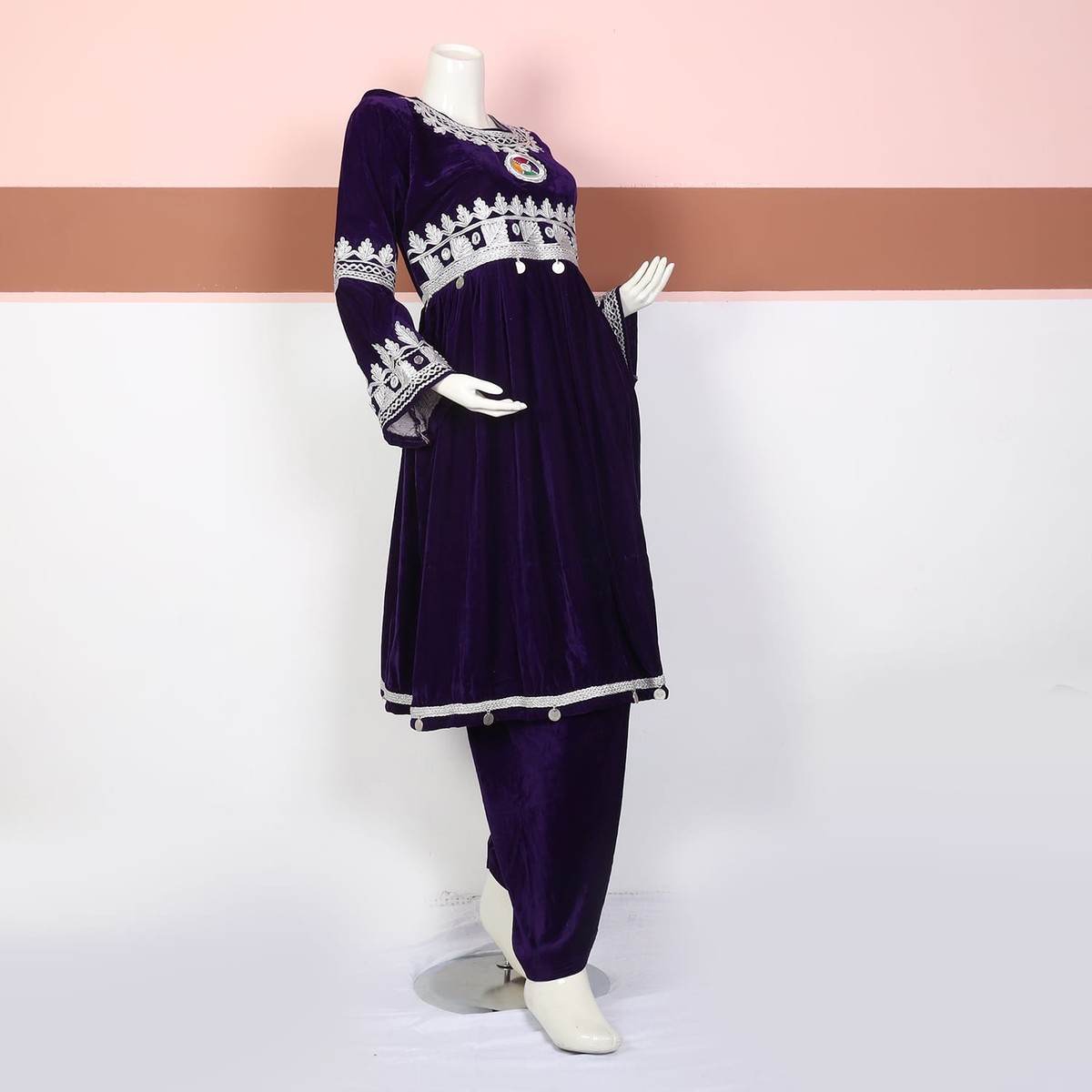 Royal Purple Embroidered Velvet 1