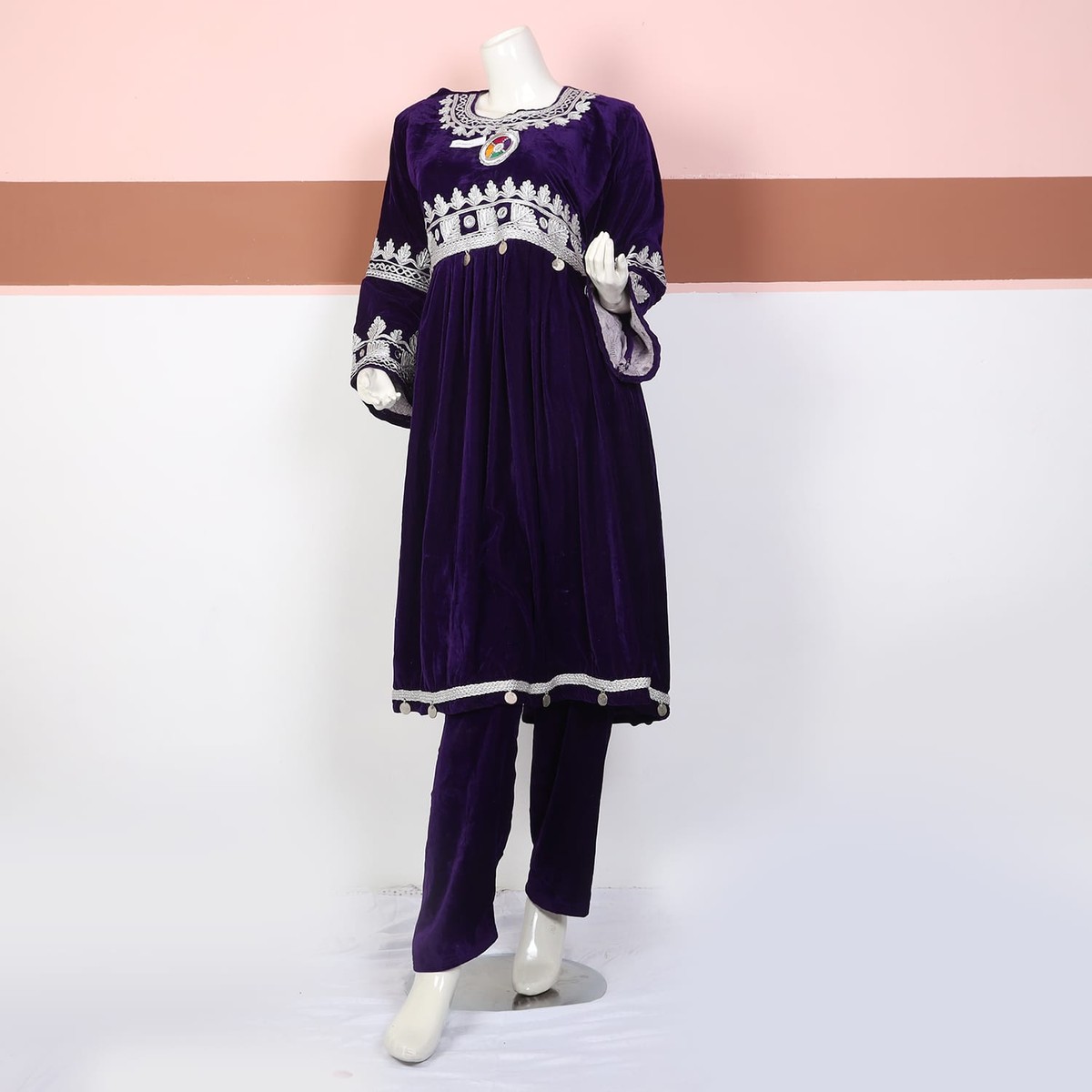 Royal Purple Embroidered Velvet 3