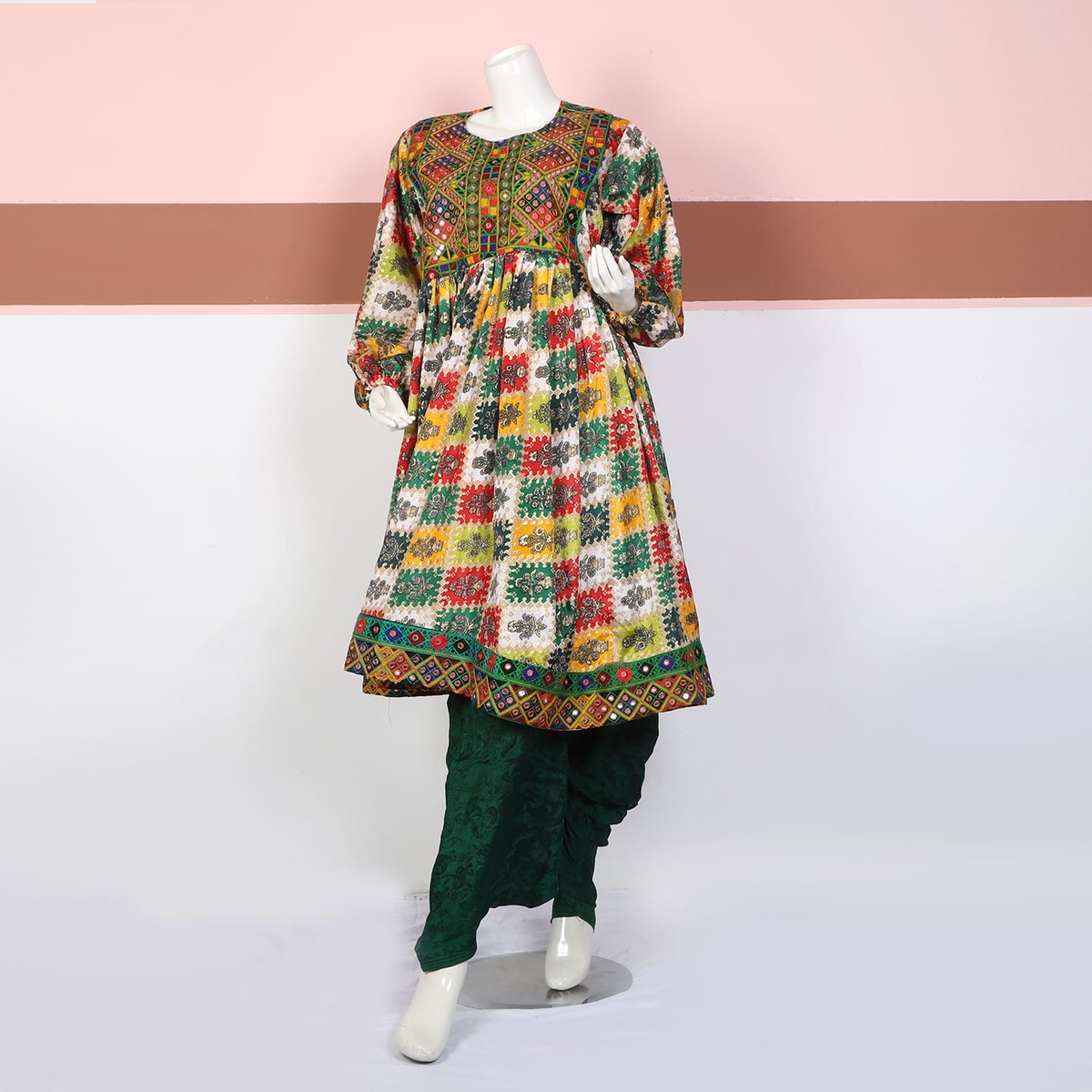 Multicolor Printed Traditional Ethnic Frock Suit 1