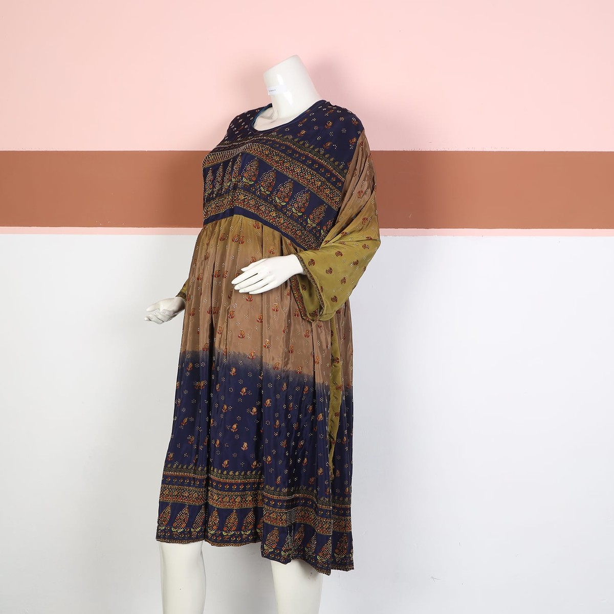 Rustic Multitone Printed Cotton Frock 1