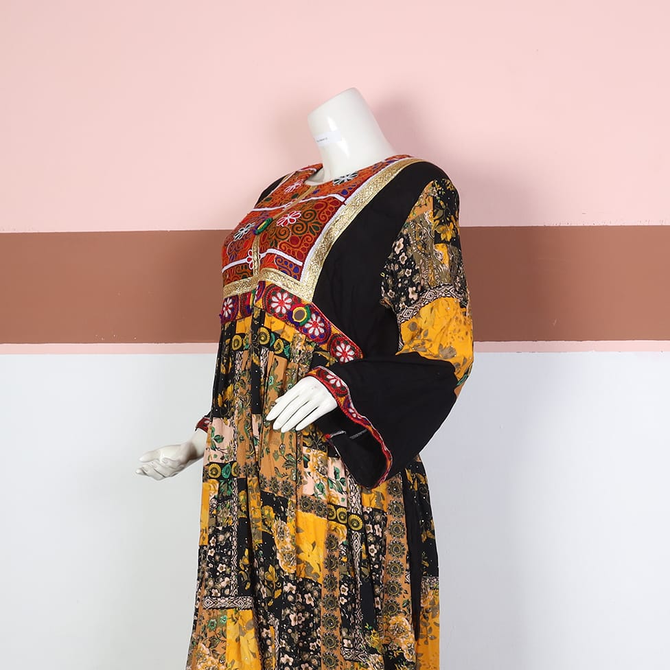 Bohemian Patchwork Embroidered Maxi Dress 1