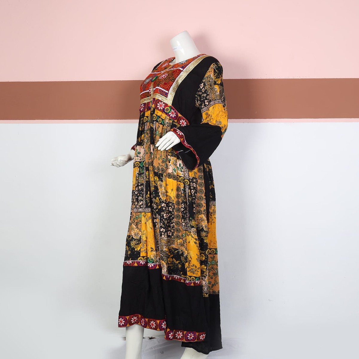 Bohemian Patchwork Embroidered Maxi Dress 2