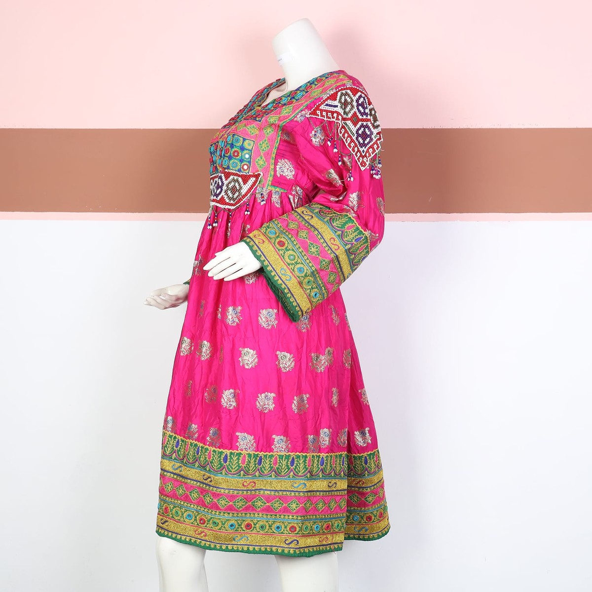 Radiant Pink Ethnic Embroidered Dress – Women’s Traditional Wear 4