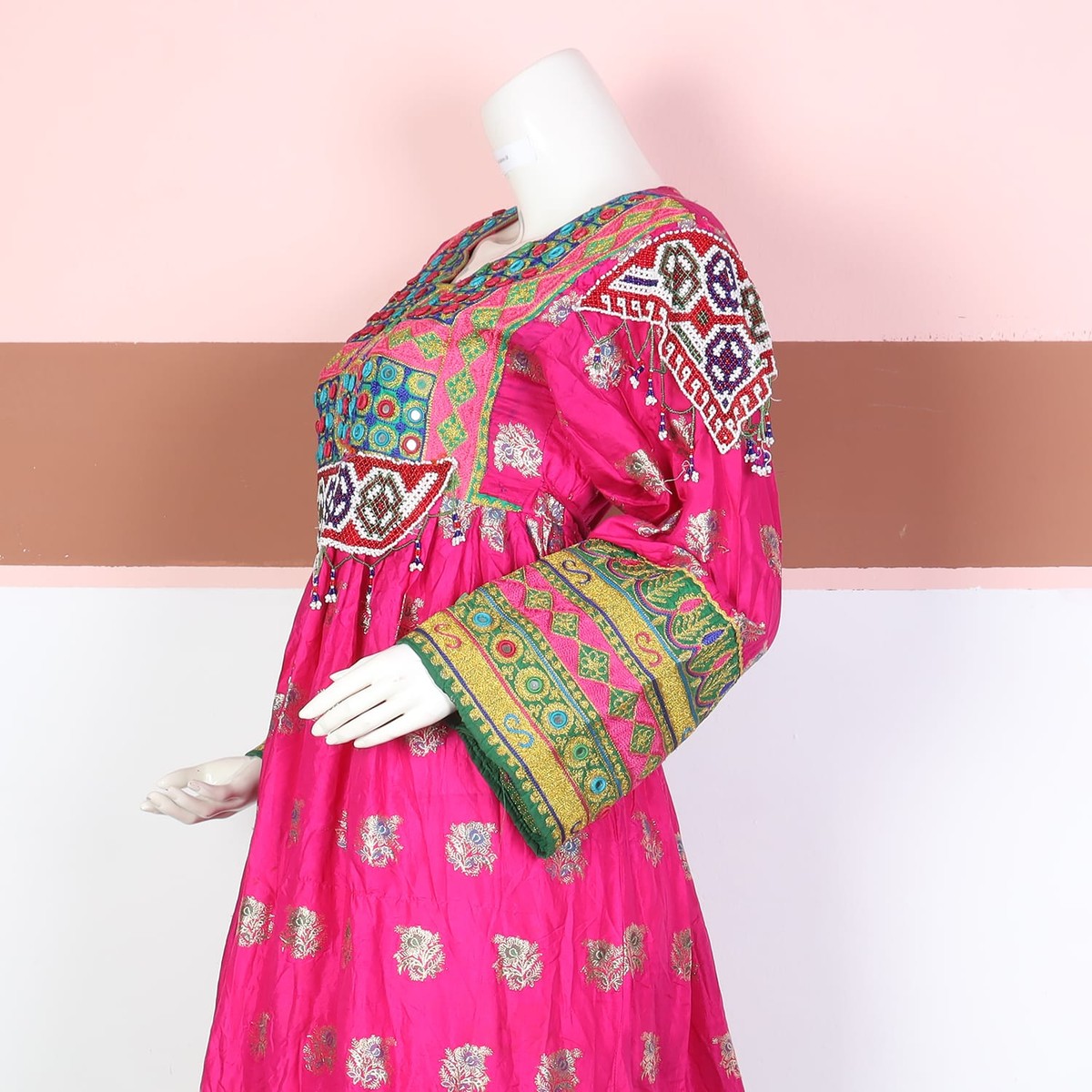 Radiant Pink Ethnic Embroidered Dress – Women’s Traditional Wear 1