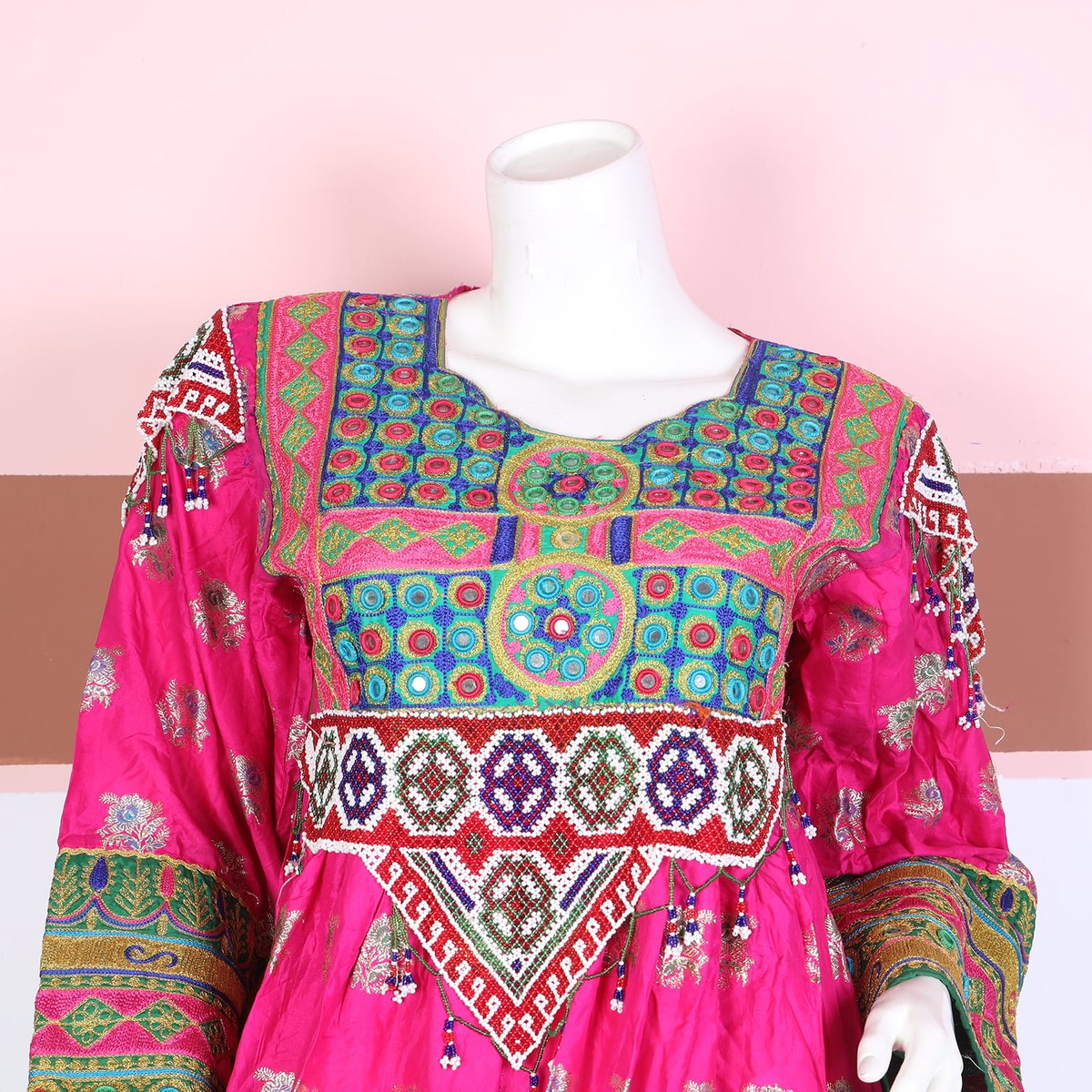 Radiant Pink Ethnic Embroidered Dress – Women’s Traditional Wear 3