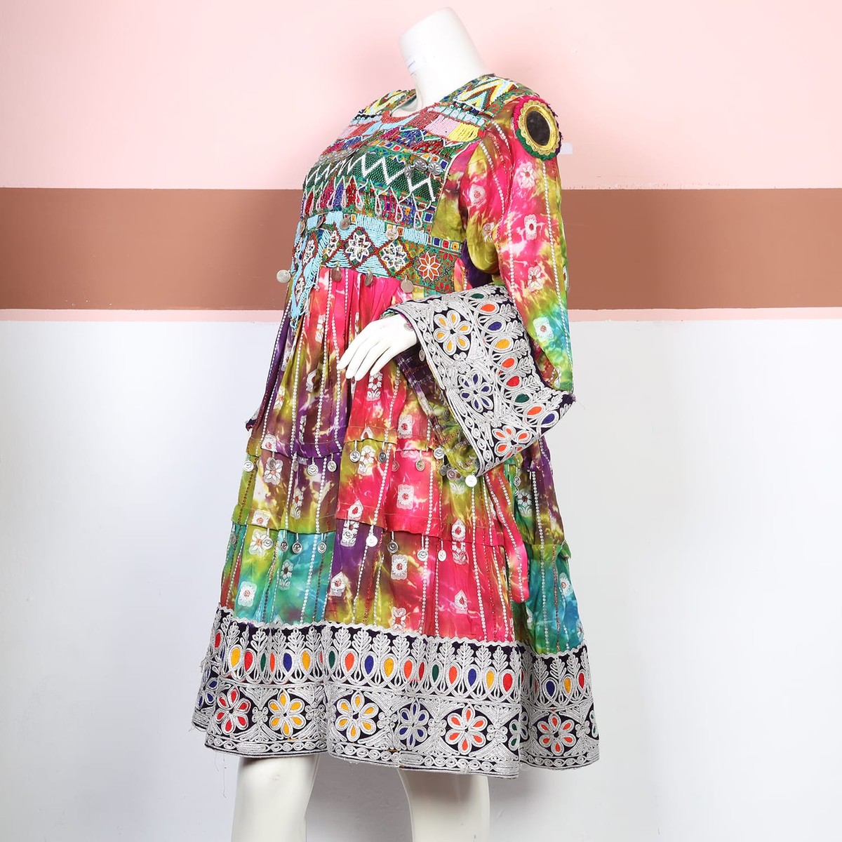 Multicolor Traditional Afghan Dress 3