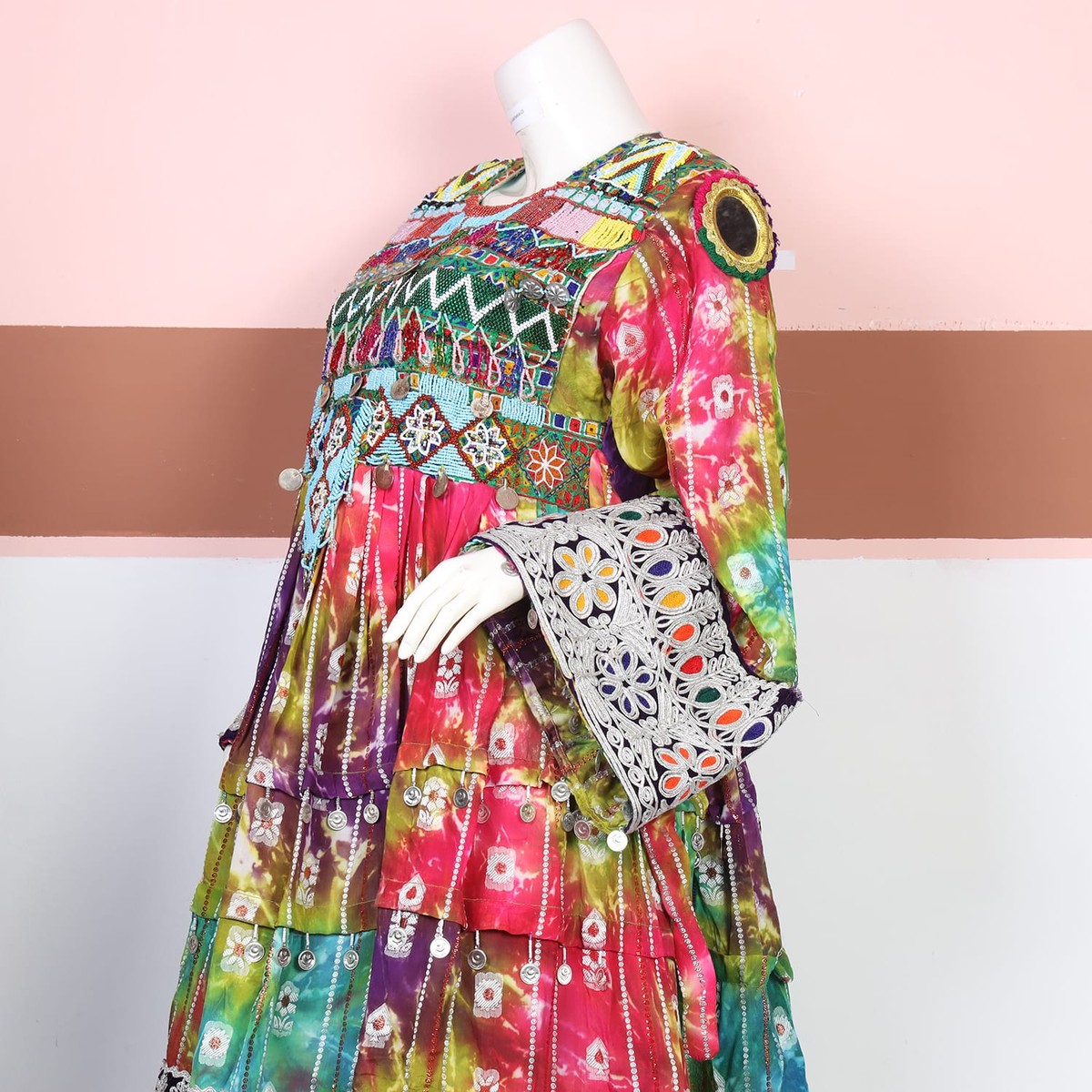 Multicolor Traditional Afghan Dress 4