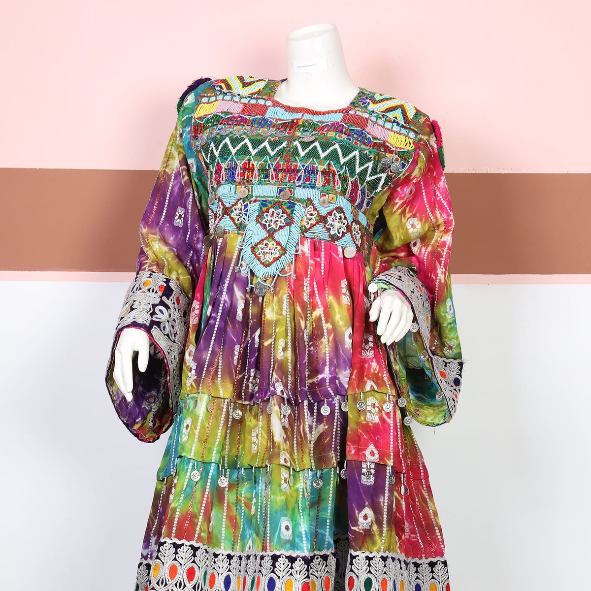 Multicolor Traditional Afghan Dress 2