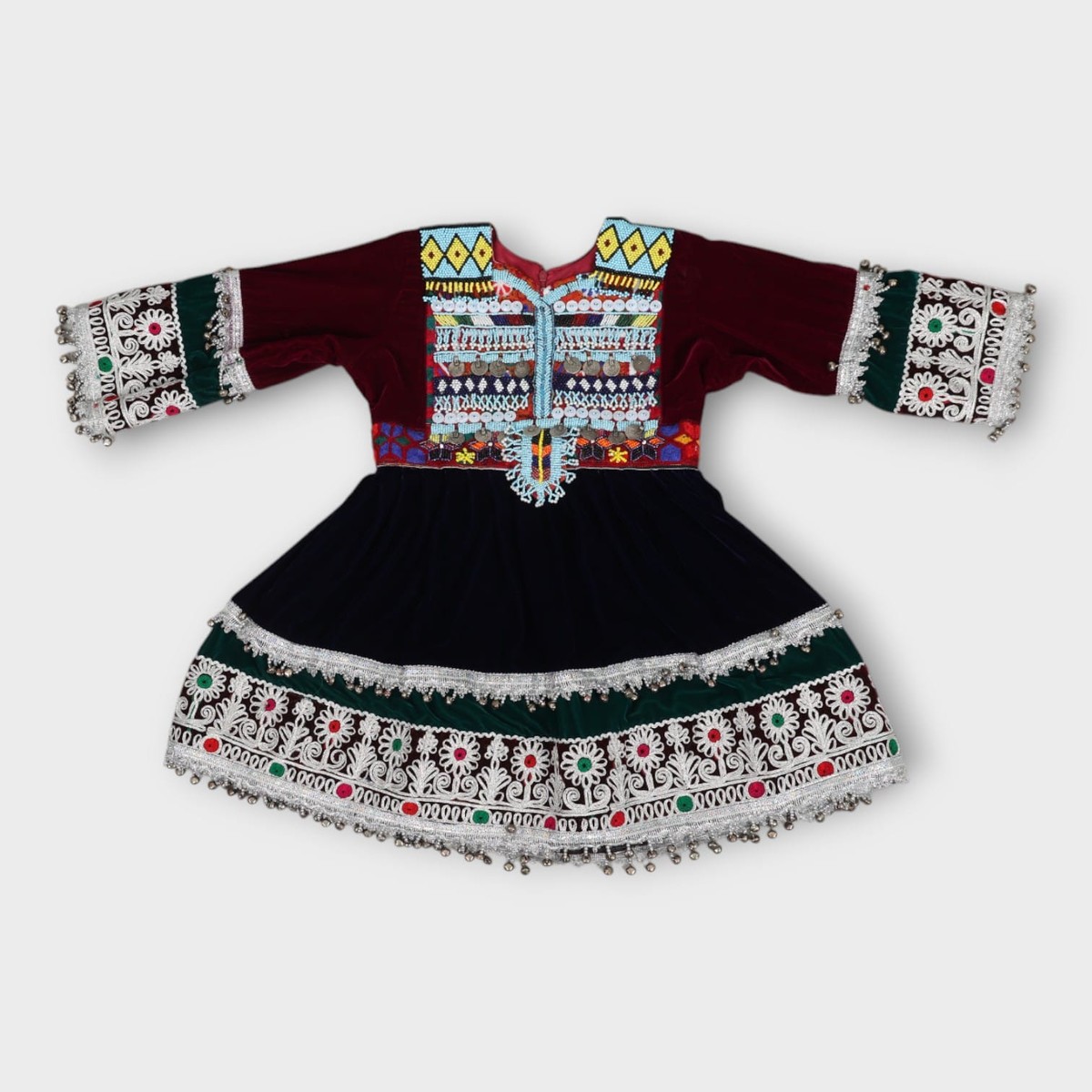 Traditional Velvet Kuchi Baby Dress 3
