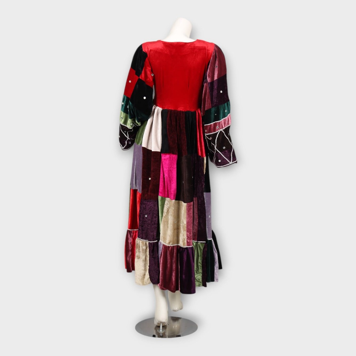 Colorful Patchwork Afghani Velvet Dress 5