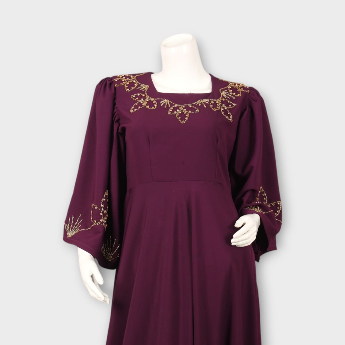 Plum Embroidered Afghani Two-Piece Set 5