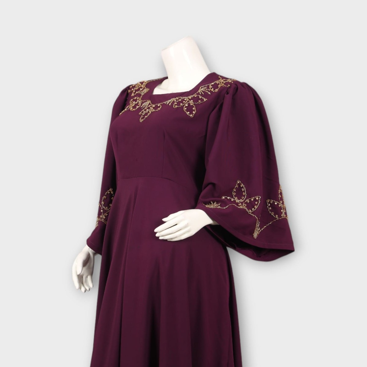 Plum Embroidered Afghani Two-Piece Set 3