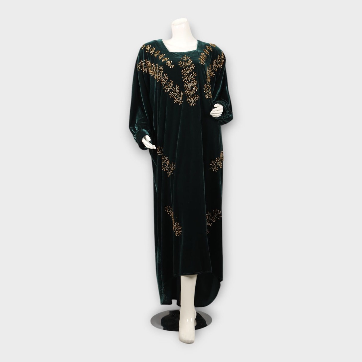 Emerald Green Embroidered Abaya 5