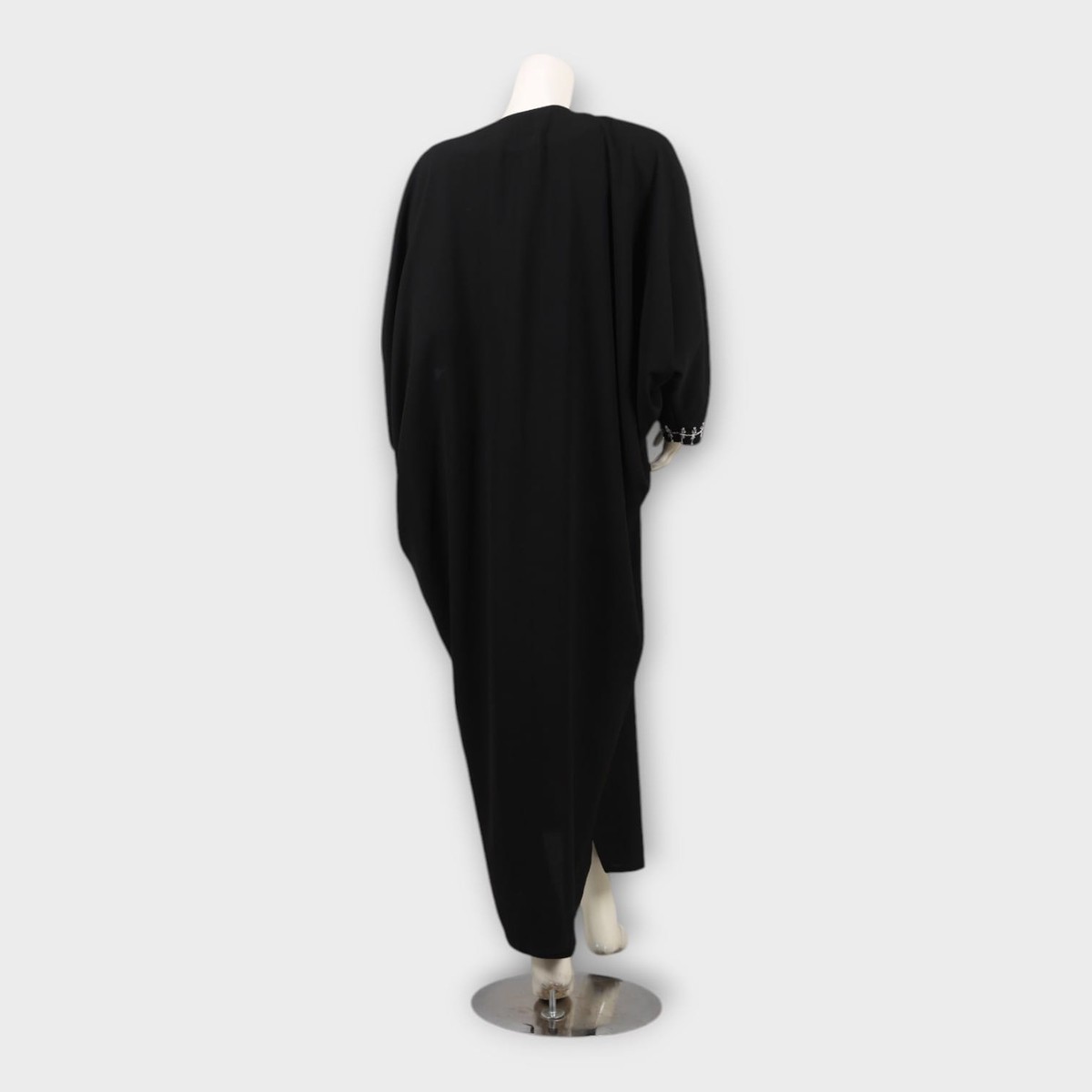 Elegant Black Afghani Dress with White Embroidery 2