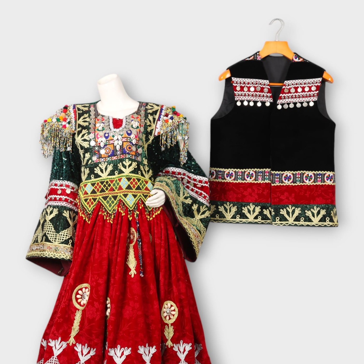 Heritage Gandi Afghani Outfit with Embroidered Waiscoat 7