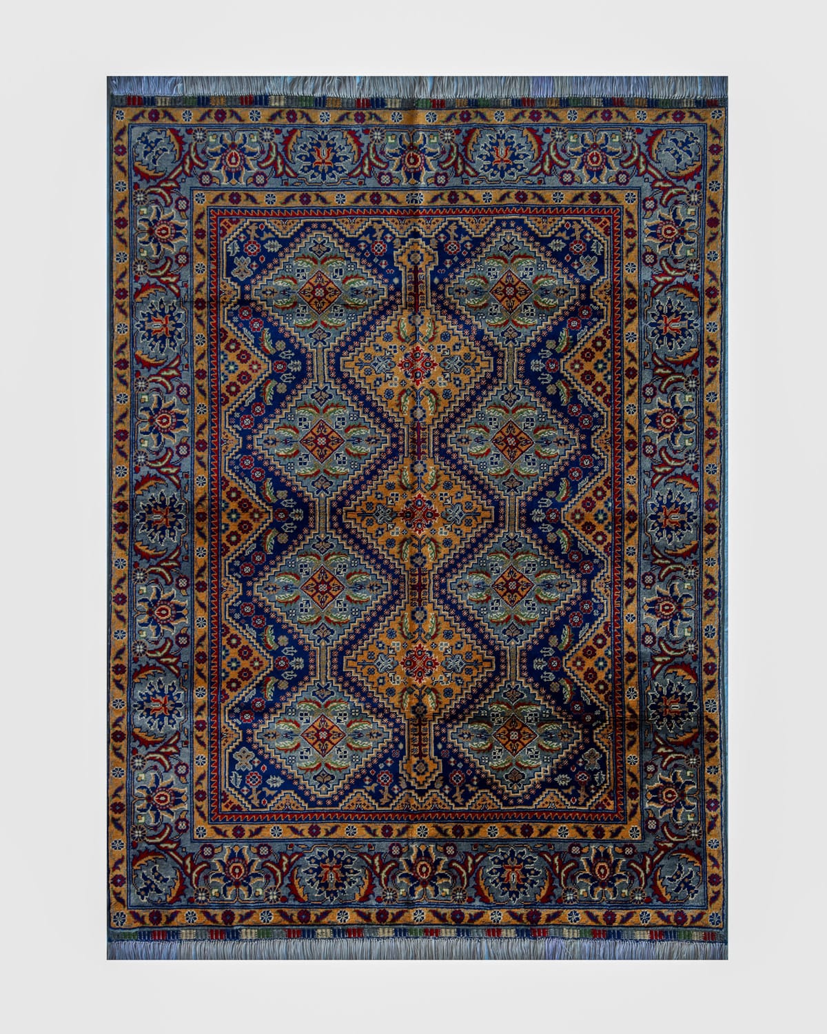 Handwoven Afghani Wool Carpet – Royal Medallion Design | 7.8 x 4.8 ft 2