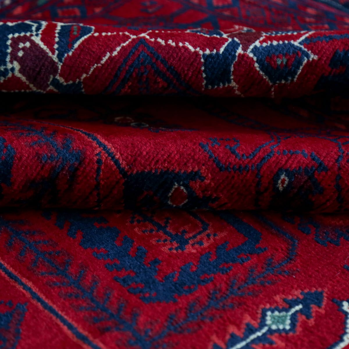 Afghani Khal Mohammadi Burgundy Rug | 8.2 x 4.3 ft 3
