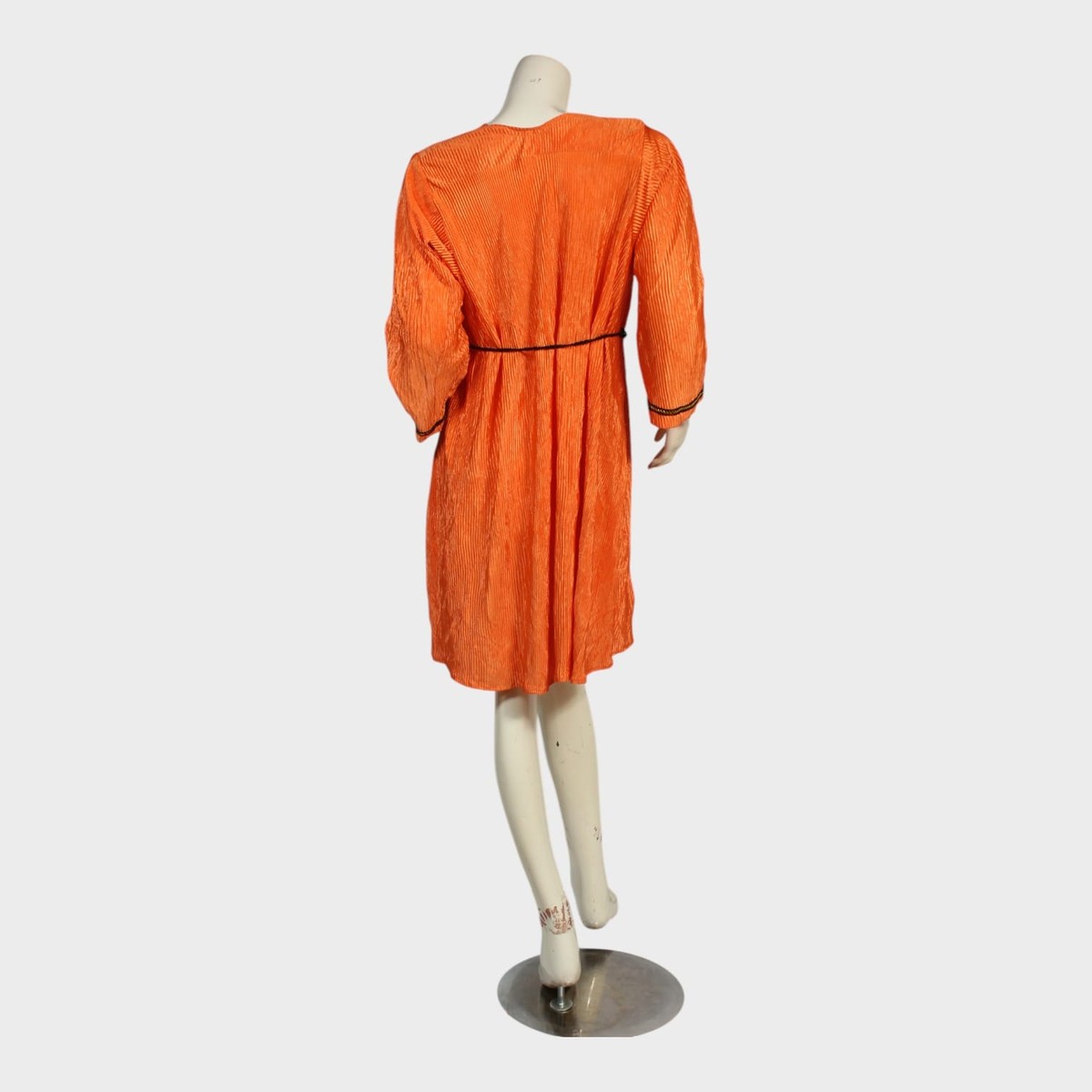 Rust Orange Casual Tunic Dress with Waist Tie 1
