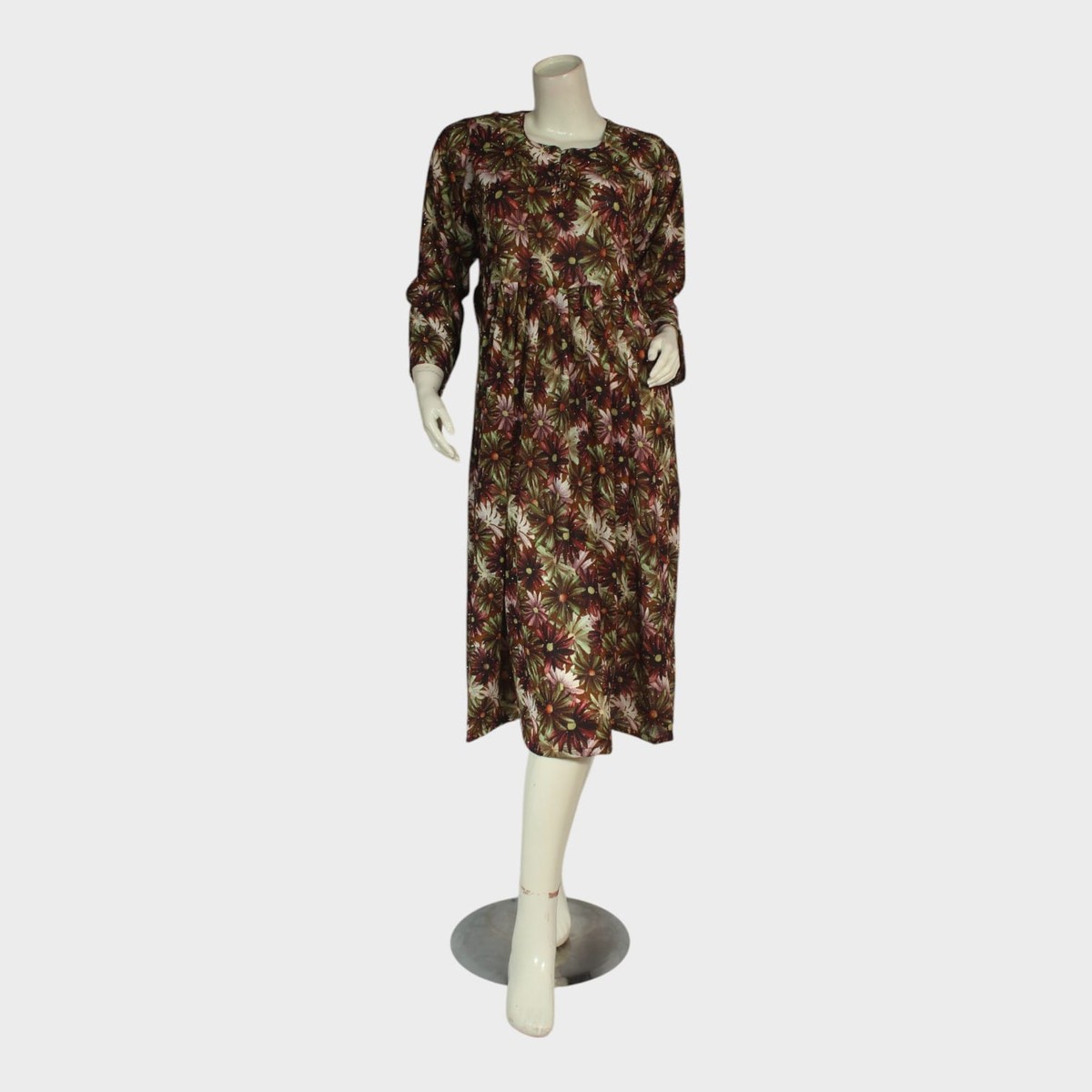 Floral Maroon Printed Long Dress 2