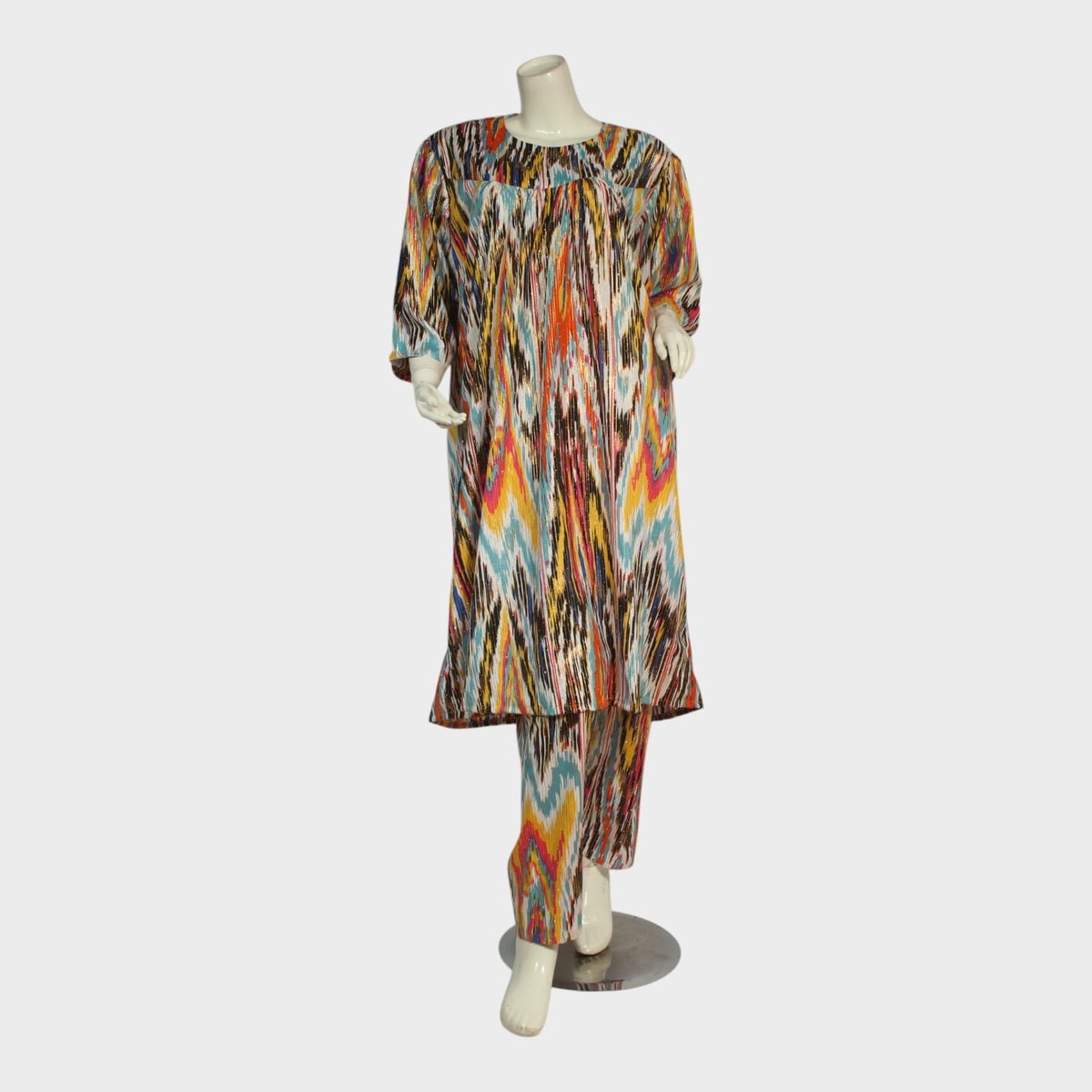 Multicolor Ikat Print Afghan Tunic dress 3