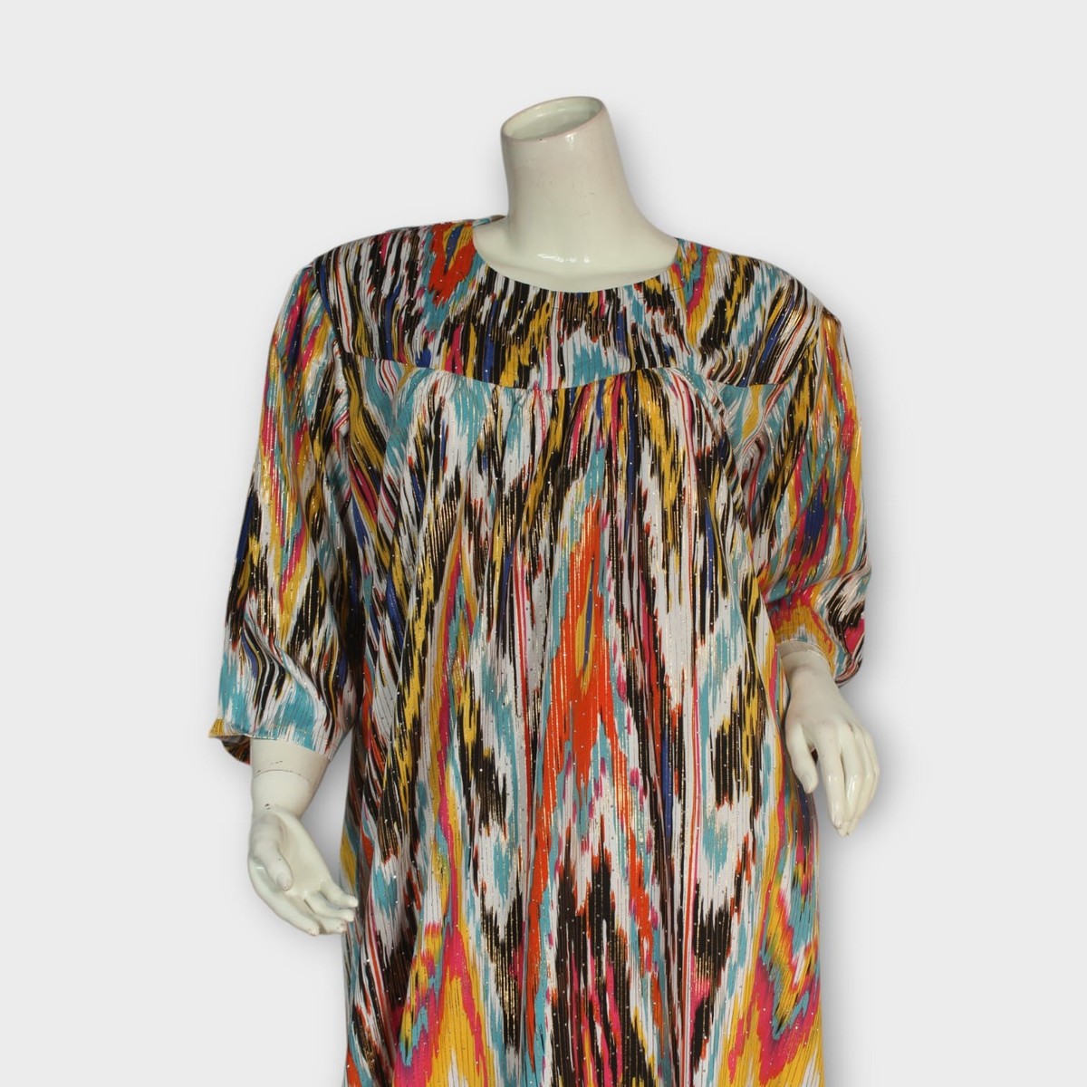 Multicolor Ikat Print Afghan Tunic dress 2