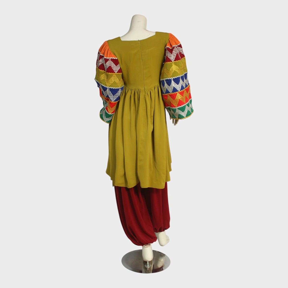 Multicolor Embroidered Afghani Traditional Dress Set 2