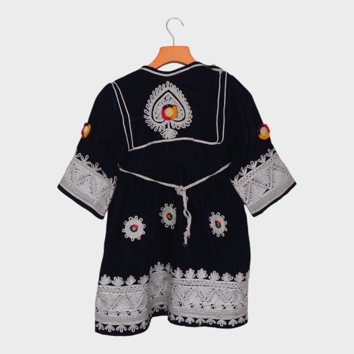 Gandi Afghani Black Velvet Dress with Colorful Embroidery for kids 2
