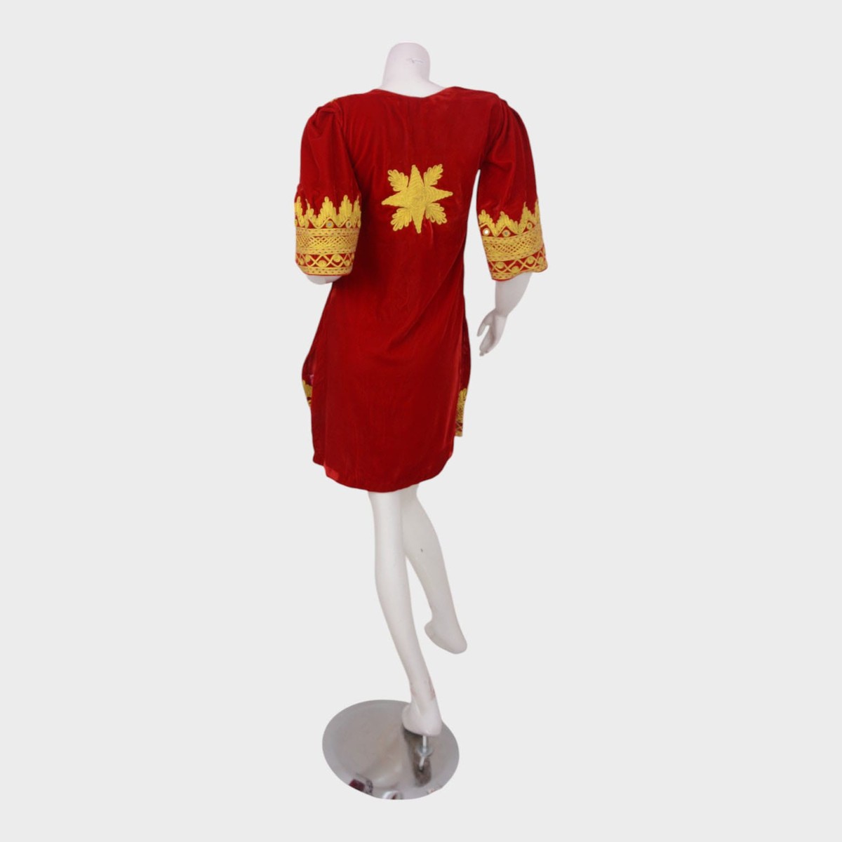 Gandi Afghani Red Velvet Dress 1