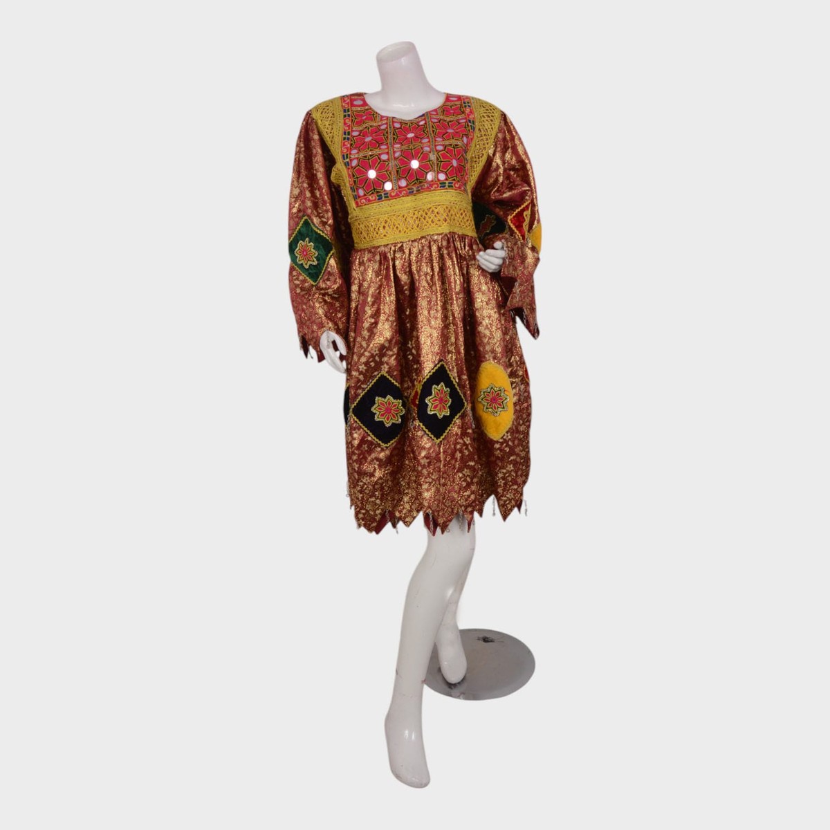 Afghani Embroidered Dress with Colorful Patterns 4