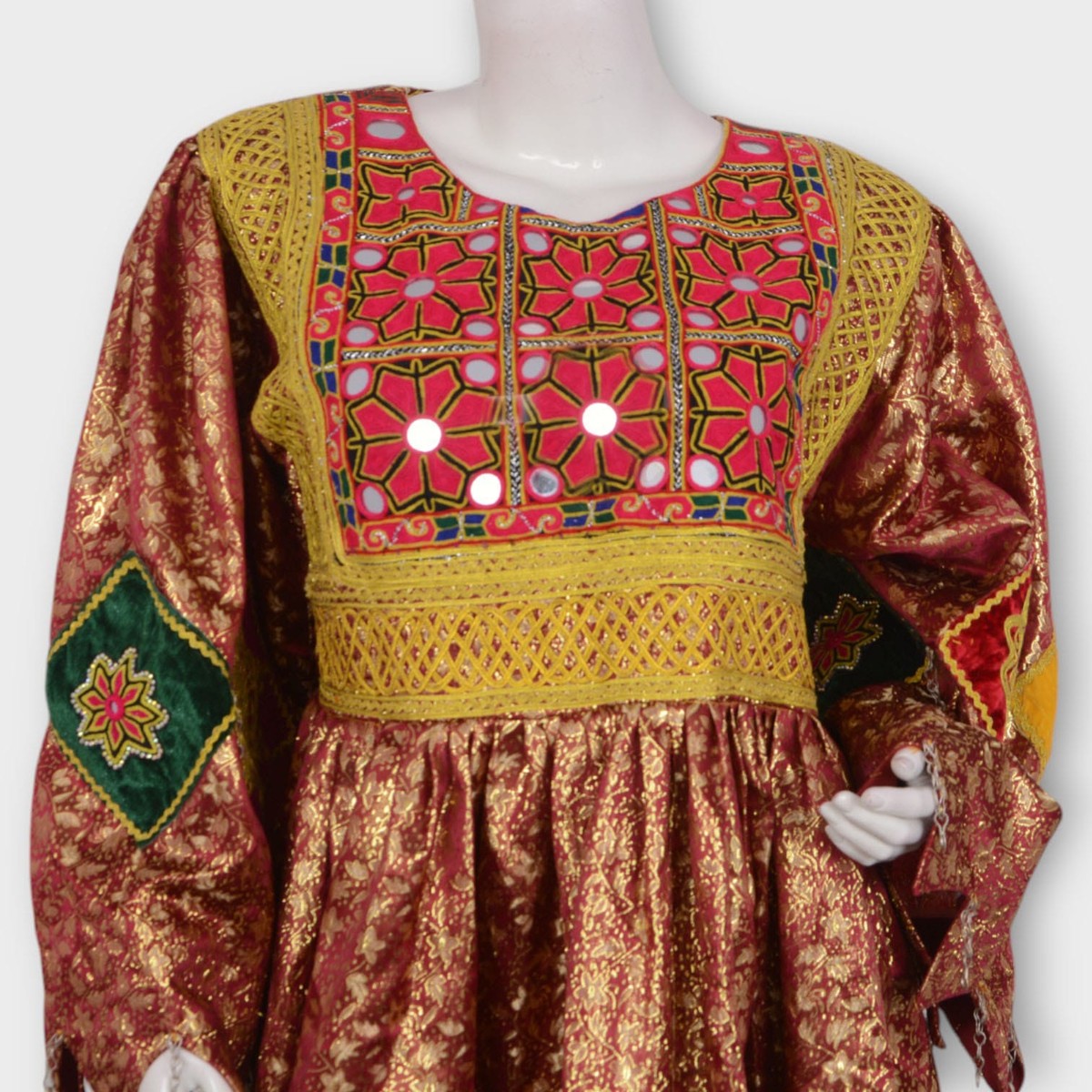 Afghani Embroidered Dress with Colorful Patterns 3
